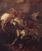Eugene Delacroix The battle of the Giaurs with the Pascha, after Byrons poem The Giaour oil painting artist